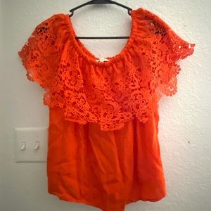 Orange offshoulders shirt
